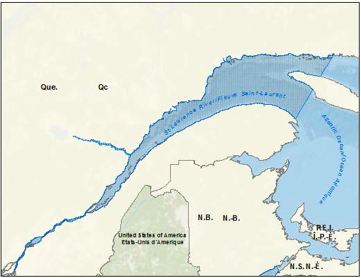 Map of the St Lawrence pilot area